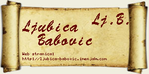 Ljubica Babović vizit kartica